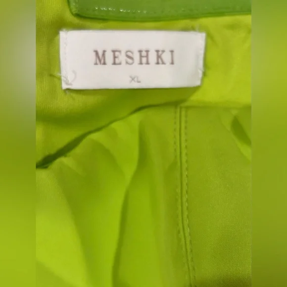 Meshki Maci Crepe Strapless Mini Dress - Lime Green - Picture 3 of 7